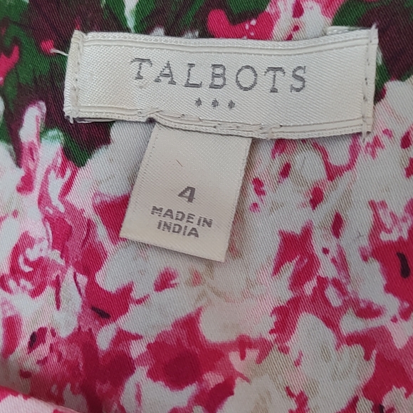 Talbot's Sleeveless Pink Floral Cotton Dress - Picture 4 of 4